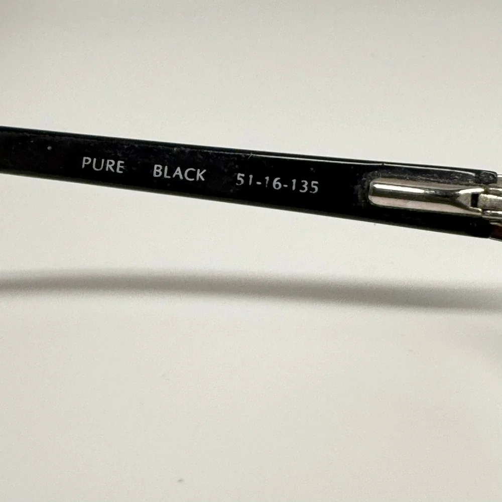 Converse Pure Black Rectangular Eyeglasses 51-16-135 Star Logo Frames